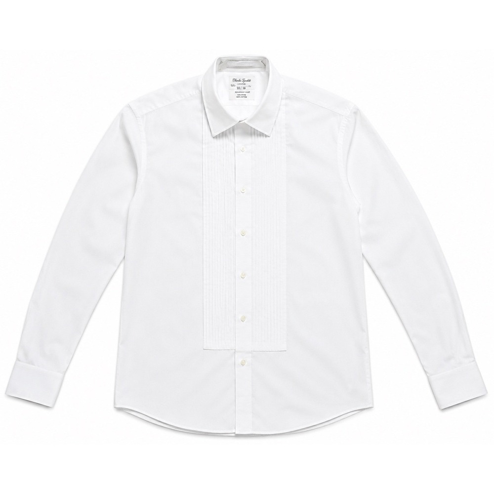 Neil Allyn White Pleated Bib Tuxedo Shirt Women 2XL-34/35 Formal Button Down